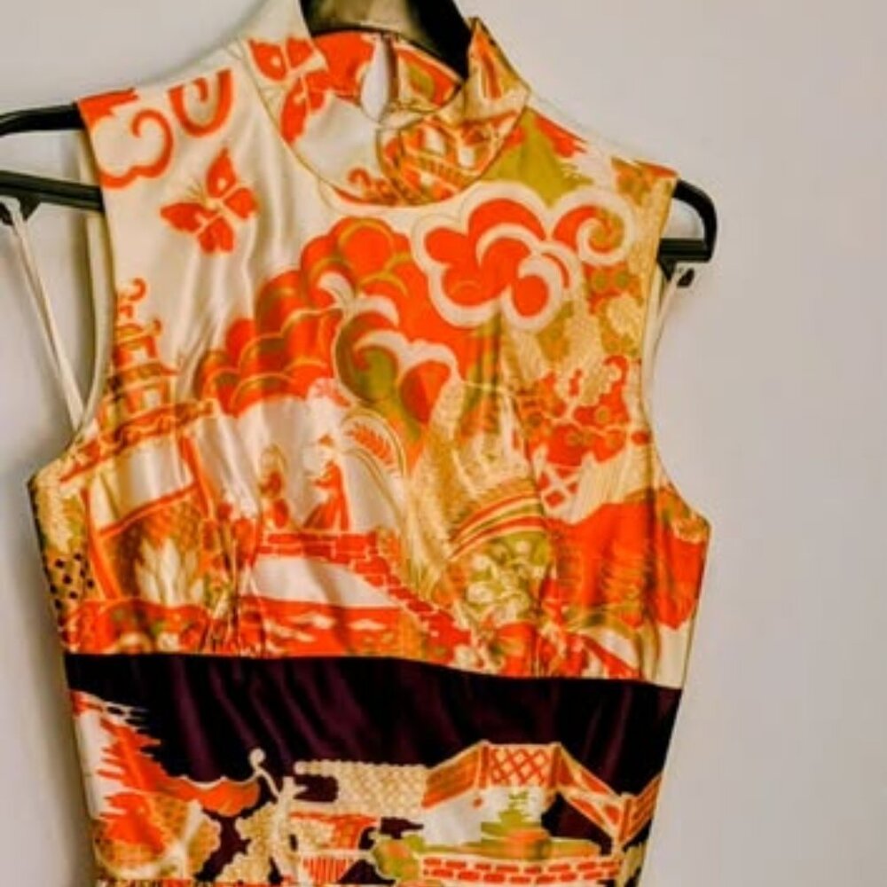 1960's Polynesian/Asian Hostess Dress